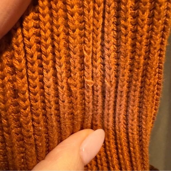 Quince Women's Burnt Orange chunky Cardigan Sweater Librarian Grandma - Picture 9 of 9